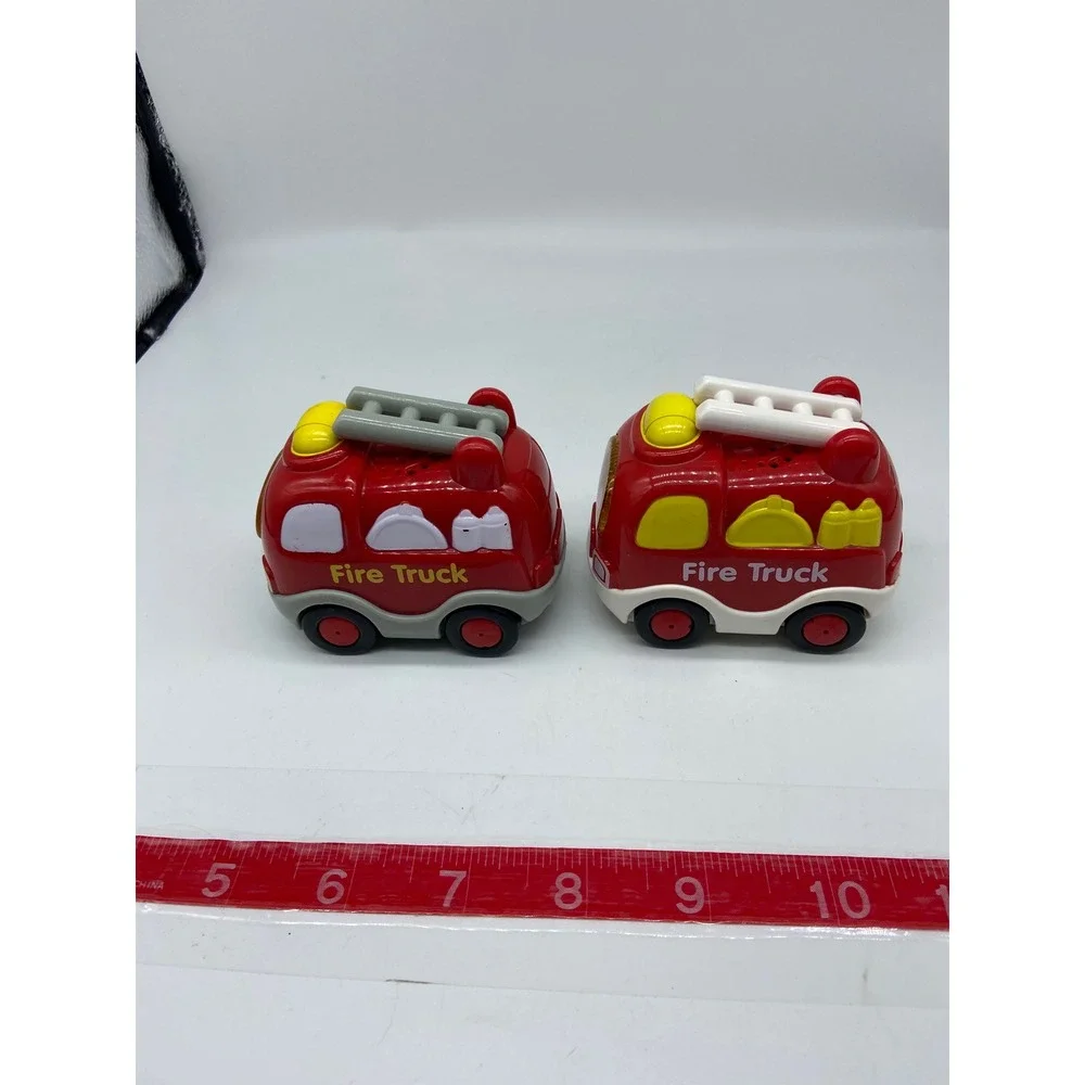 VTech Go Go Smart Wheels Fire Truck Lot of 2 Red Interactive Toy Cars VT4322T